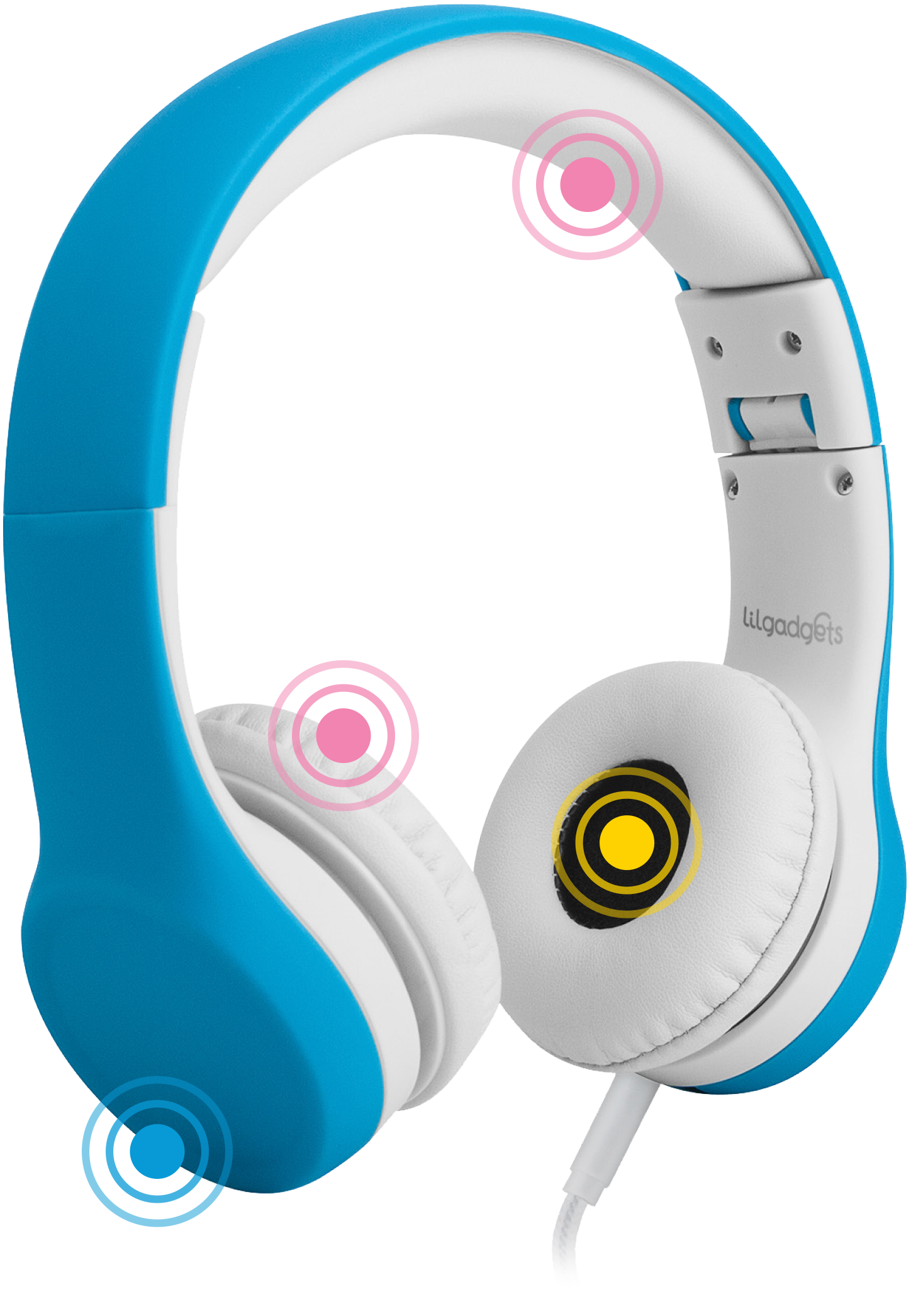 LilGadgets Connect + Durability Features Lil Gadgets, LilGadgets, Lil Gadgets headphones, best quality headphones for kids, best quality children's headphones, best volume limited headphones for kids, best volume limited headphones for children, highest quality, high quality, high quality headphones, 40mm drivers, shareport, wired headphones, cool kids headphones, cool headphones for kids, awesome headphones for kids, cool design