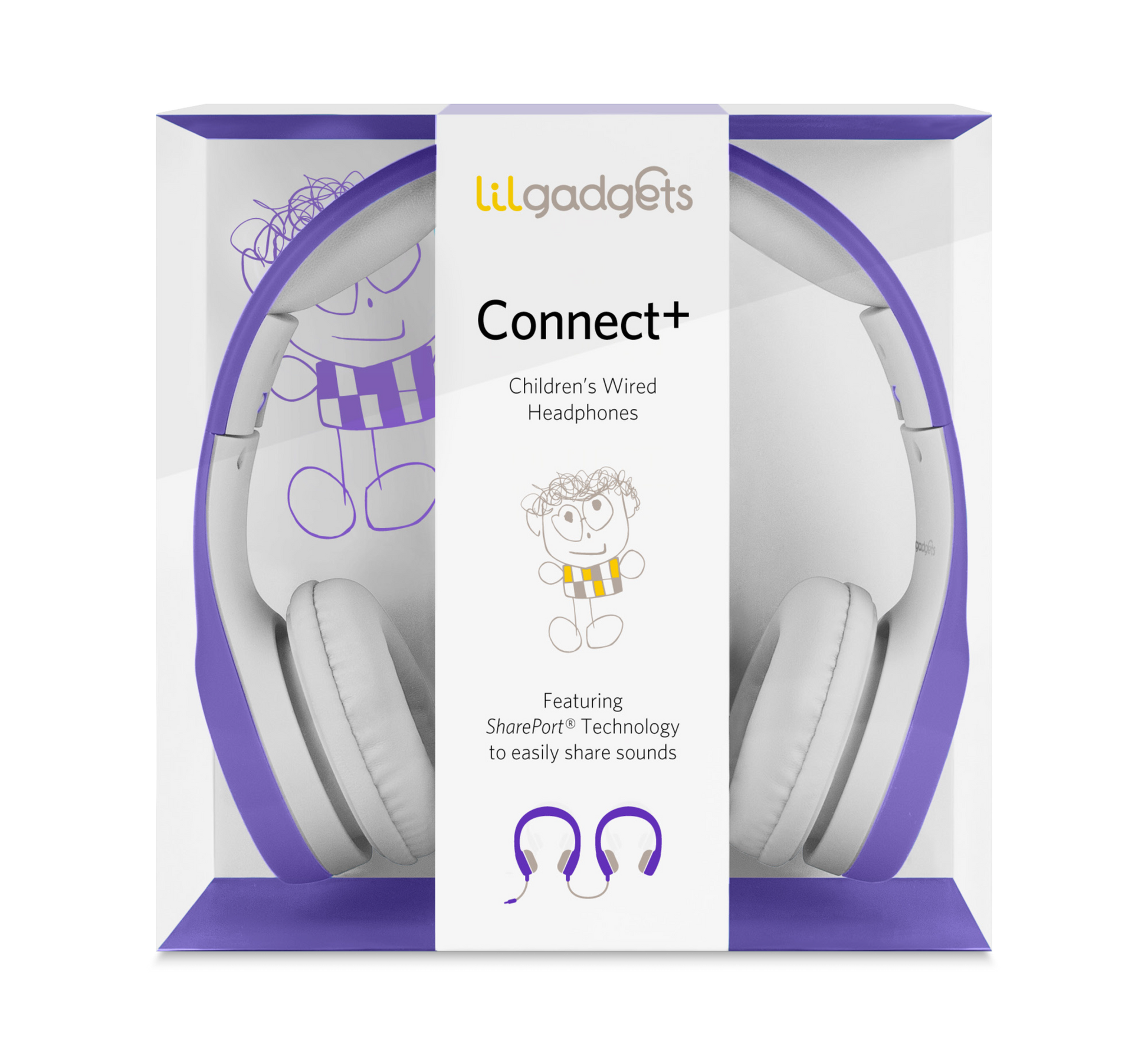 Connect Wired Kids Headphones 7 colors LilGadgets